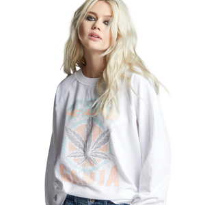 Recycled Karma 420 White Oversized Retro Graphic Sweatshirt NEW RARE Deadstock S